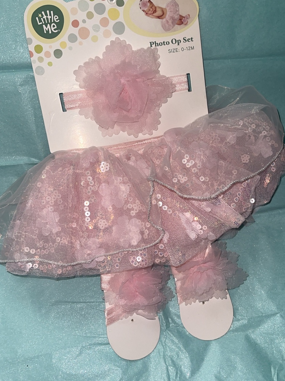 Little Me Pink Sequin Tutu Photo Op Set